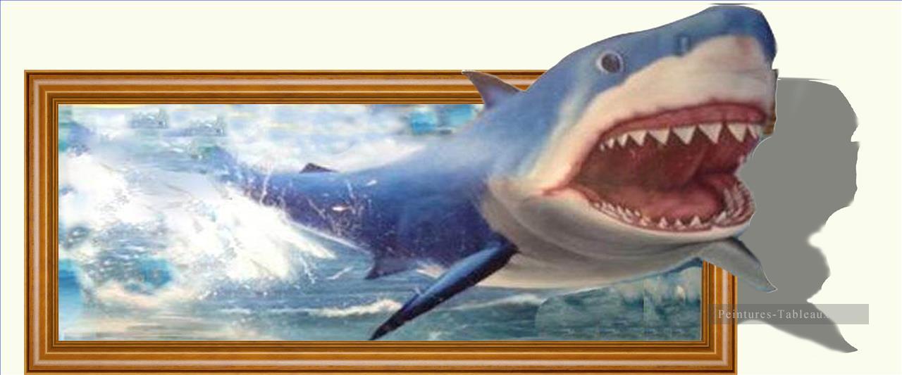 un requin 3D Peintures à l'huile